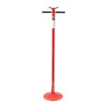 Sunex 6809A, Underhoist Support Stand, ¾ Ton Capacity, 12 Inch Diameter Base, Contoured Saddle, Bearing Mounted Spin Handle, Self-Locking ACME Threaded Screw, Supports Vehicle Components
