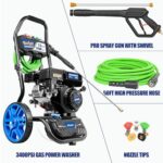 TOOLCY 3400 PSI Gas Pressure Washer 212cc Engine 50FT Hose 5 Nozzles - Image 2