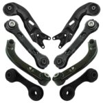 TRQ Rear Suspension Kit Control Arm Control Arm Toe Link Sway Bar Stabilizer Link Trailing Arm Compatible with 2004-2012 Chevrolet Malibu 2005-2010 Pontiac G6 2007-2009 Saturn Aura