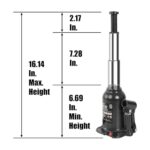 Torin 8 Ton Double Ram Hydraulic Bottle Jack for Auto Repair - Image 2