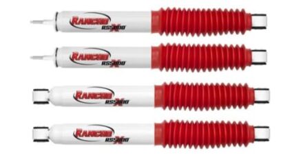 TrendsAuto RS5000X Series Set of Front & Rear Shocks fits 2011 2013 Ram 3500 4WD with 4" Front Lift & 2.5" Lift with Rancho Suspension System - Include TrendsAuto Decal