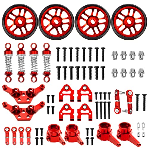 Vgoohobby Metal Steering Knuckles Kit A-Arms Suspension Arm Rear Link Vgoohobby Metal Steering Knuckles Kit A-Arms Suspension Arm Rear Link Rod Shocks & Tires Upgrade Parts Compatible with WLtoys 284131 k979 k989 k999 1/28 RC Car