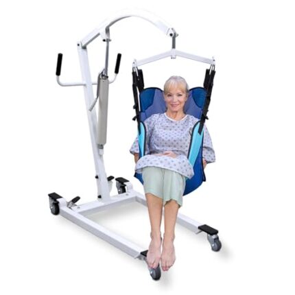 Vive Hydraulic Patient Lift for Home Use with Sling - Portable, Medical Patient Transfer Lift System - Sit to Stand Lift Assist for Elderly - Floor & Fall Elderly Lift - for Car, Wheelchair & Bed