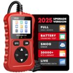 XIAUODO OBD2 Scanner Car Code Reader Support Voltage Test Plug and Play Fixd Car CAN Diagnostic Scan Tool Read and Clear Engine Error Codes for All OBDII Protocol Vehicles Since 1996（Red）