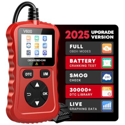 XIAUODO OBD2 Scanner Car Code Reader Support Voltage Test Plug and Play Fixd Car CAN Diagnostic Scan Tool Read and Clear Engine Error Codes for All OBDII Protocol Vehicles Since 1996（Red）