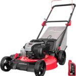 PowerSmart 21" 3-in-1 Gas Push Lawn Mower with 140cc 4-Stroke Engine - Wide Cutting Deck, 6 Height Adjustments, Mulching Capability