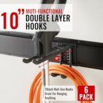 Ultimate Garage Tool Organizer: Heavy-Duty Wall Mount Rack, 350lb Capacity, Black - Image 4