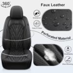 Hyundai Kona Custom Leather Seat Covers 2018-2024 Full Set Waterproof Black - Image 5