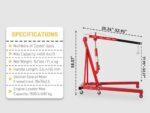 TUFFIOM 2 Ton Hydraulic Engine Hoist Crane Lift Cherry Picker Red - Image 5