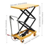 770lbs Hydraulic Lift Cart 50" Height Double Scissor Table Truck - Image 3