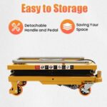 770lbs Hydraulic Lift Cart 50" Height Double Scissor Table Truck - Image 4