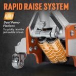 3 Ton Low Profile Floor Jack Dual Pump Rapid Lift Hydraulic - Image 3