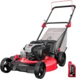 PowerSmart 21" 3-in-1 Gas Push Lawn Mower with 140cc 4-Stroke Engine - Wide Cutting Deck, 6 Height Adjustments, Mulching Capability