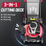 PowerSmart 21" Gas Lawn Mower | 140cc Engine, 3-in-1, Mulching, 6-Height Adjust - Image 2
