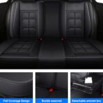 Nissan Altima Leather Seat Covers Full Set 2005-2024 Black Red Waterproof - Image 7