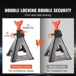 VEVOR 6 Ton Jack Stands Double Lock 14-23" Adjustable SUV Truck Pair - Image 3
