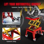 Jack Boss 350lb Hydraulic Motorcycle Lift Table with Wheels ATV Dirt Bike Stand - Image 3