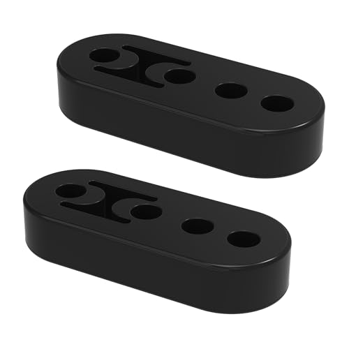 Sporthfish Exhaust Hangers Rubber Muffler Hanger 4 Holes Adjustable Universal Sporthfish Exhaust Hangers Rubber Muffler Hanger 4 Holes Adjustable Universal Insulator Bushing Shock Absorber Bracket for Car Truck SUV, 2PCS Black 0.47 Inch