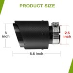AUTOSAVER88 2.5" Carbon Fiber Exhaust Tip 4" Outlet Stainless Steel - Image 2