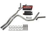 Truck Exhaust Kits- Cat-back 2.5" Dual Exhaust Kit with Flowmaster Super 40 and Corner Exit No Tip
