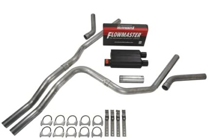 Truck Exhaust Kits- Cat-back 2.5" Dual Exhaust Kit with Flowmaster Super 40 and Corner Exit No Tip