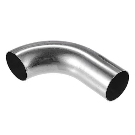 VekAuto Bend Elbow Pipe Tube, 1.5" OD 4.72" 2.95" Leg 90 Degree DIY Exhaust Pipe Intercooler Air Intake Tube Universal for Car Automotive Durable 304 Stainless Steel Silver Tone