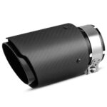 AUTOSAVER88 2.5 Inch Inlet Matte Carbon Fiber Exhaust Tip, 2.5" Inlet 4" Outlet 6.6" Overall Length Stainless Steel Exhaust Tips 2.5Inch Tailpipe