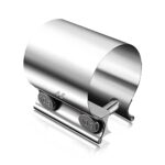 Tnuocke 1.75" Butt Joint Band Exhaust Seal Clamp Sleeve,45mm Stainless Steel Exhaust Sleeve Band for Exhaust Pipe, Muffler,Manifolds,Coupler H-031-45