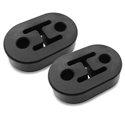 YOGEIER Car Exhaust Rubber Hanger, 2 Holes 11mm (0.43inch), Universal Exhaust Insulator Muffler Hanger, Muffler Bracket Bushing Mount (2pcs)