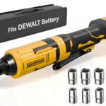 3/8 Inch Cordless Ratchet Wrench, for DEWALT 20V Max Battery, 88Ft-Lbs, 0-400RPM, Electric Ratchet Wrench Set with Variable Speed Trigger, Reinforced Head, R&F Switch, 7 Sockets, 3/8" to 1/4" Adapter