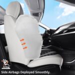 Premium Leather Car Seat Covers Full Set Waterproof Black White SUV - Image 6