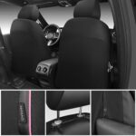 CAR PASS Pink Mesh Leather Front Seat Covers Universal Airbag Safe - Image 2
