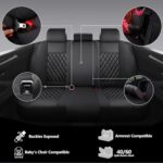 Premium Leather Car Seat Covers: Waterproof Full Set for Cars SUVs Trucks Black 5-Seat - Image 5