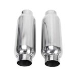 2.5 Inch Inlet 2.5 Inch Outlet Muffler, Pair of Universal Stainless Steel Weld-on Exhaust Muffler/Resonator Deep Sound for Cars, 12" Overall Length