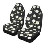 car seat covers white and black flower