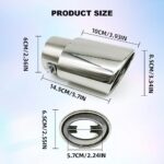2.5" to 3.3" Chrome Exhaust Tip Universal Stainless Steel Tailpipe - Image 2