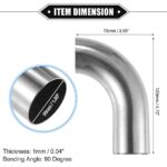 VekAuto 1.5" 90 Degree Stainless Steel Exhaust Elbow Pipe Tube - Image 6