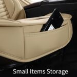 Waterproof Leather Car Seat Covers SUV Universal Fit Front Seats Beige - Image 7