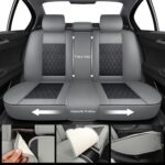 Luxury Waterproof Car Seat Covers Full Set - Universal Leather Fit Toyota Kia Ford - Image 4