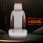 Premium Leather Car Seat Covers for Kia - Waterproof, Custom Fit, Gray (2-Pack) - Image 3