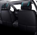 Premium Leather Car Seat Covers: Universal Fit, Waterproof, Black-Green Accent - Image 2