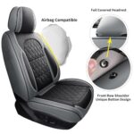 Luxury Waterproof Car Seat Covers Full Set - Universal Leather Fit Toyota Kia Ford - Image 3