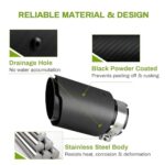 AUTOSAVER88 2.5" Carbon Fiber Exhaust Tip 4" Outlet Stainless Steel - Image 4