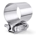 SPEEDWOW 2.5 Inch Exhaust Clamp, Stainless Steel, Round, Automotive Exhaust Clamps