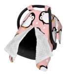 Cute Penguin Baby Car Seat Cover | Breathable Cotton Infant Stroller Shade - Image 2