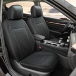 GIANT PANDA Leather Front Seat Covers for Nissan Rogue Altima Sentra Custom Fit Black - Image 2