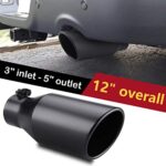 Black Powder Coated Stainless Steel Exhaust Tip | 3" Inlet, 5" Outlet, 12" Long - Image 6
