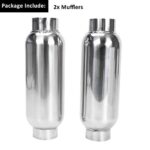 2.5" Universal Stainless Steel Exhaust Muffler Deep Sound 12" Pair - Image 6