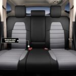 Premium Leather Honda CRV Seat Covers 2017-2022 Full Set Black Gray Custom Fit - Image 2