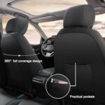 GIANT PANDA Leather Front Seat Covers for Nissan Rogue Altima Sentra Custom Fit Black - Image 4